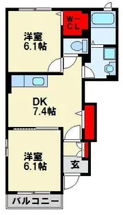 コンフォート八幡Ⅰ【1階】の間取り