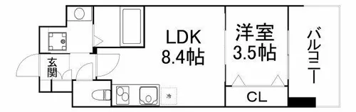 Dimora難波【8階】の間取り