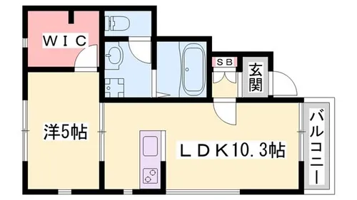 AMUSE英賀保【102号室】の間取り