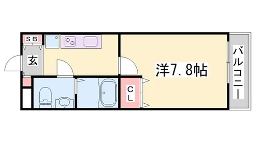 フローリッシュ飾磨【205号室】の間取り