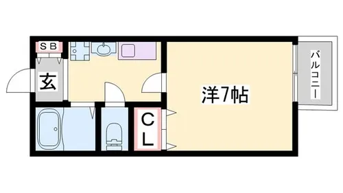 エトランス西坂【102号室】の間取り