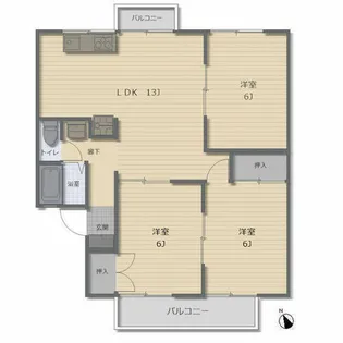 レストセジュール【102号室】の間取り