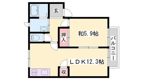プリムローズ B棟【201号室】の間取り