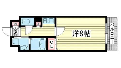 アミーグランコート三宮【911号室】の間取り