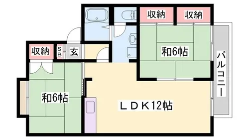 ハートフル夢前2【102号室】の間取り