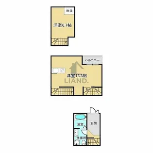 ガレット箱崎【1号室】の間取り