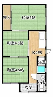 川辺平家D【15号室】の間取り