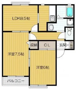 サニーハイツ香里園【1階】の間取り