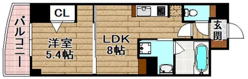 DTOWER芥川【402号室】の間取り