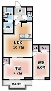 フォレストメゾン打越【1階】の間取り