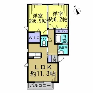 ルミエール割木【2階】の間取り