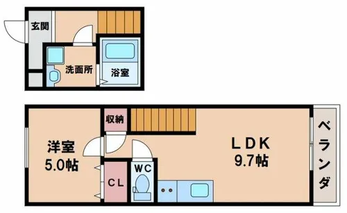 フジパレス谷町A棟【2階】の間取り