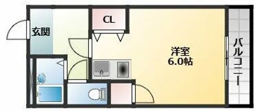 スタンドアップ藤井寺【4階】の間取り