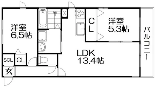 プランドール【1階】の間取り