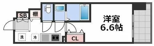 Luxe難波南【14階】の間取り