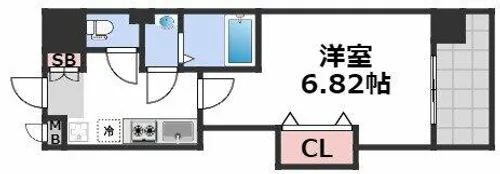 Luxe難波西Ⅲ【8階】の間取り