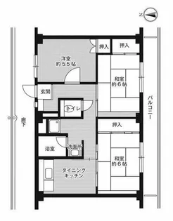ビレッジハウス草部7号棟【0203号室】の間取り