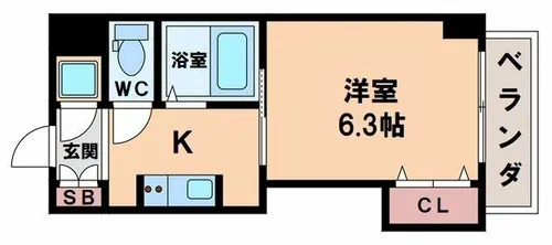 マンション丸旺【5階】の間取り