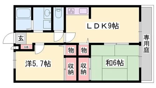 ハッピーバード円山【103号室】の間取り