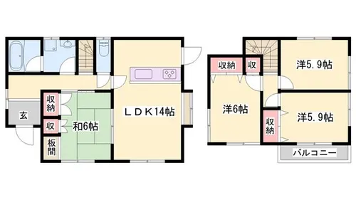 兵庫県姫路市継【一戸建】の間取り