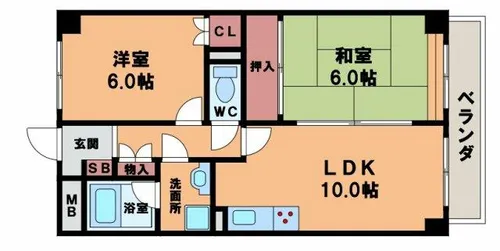 マジョール松崎町【5階】の間取り
