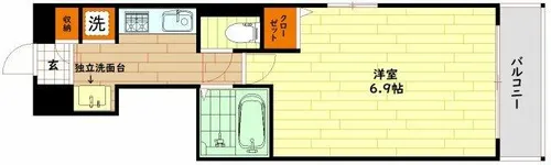 プロシード大阪梅田ポーション【10階】の間取り