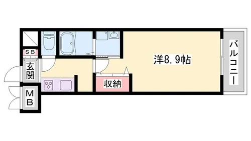 ザ ベース東姫路【305号室】の間取り