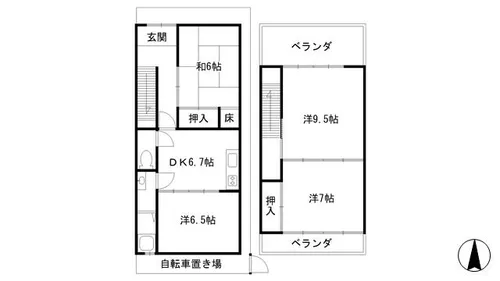 京都府京都市伏見区深草芳本町【一戸建】の間取り