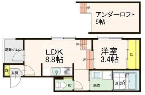 1LDKの間取り画像
