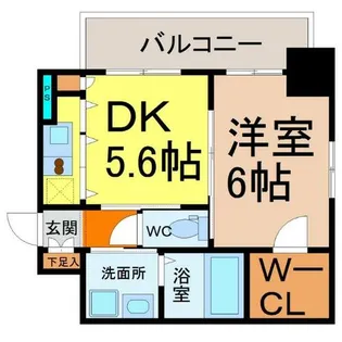 1DKの間取り画像
