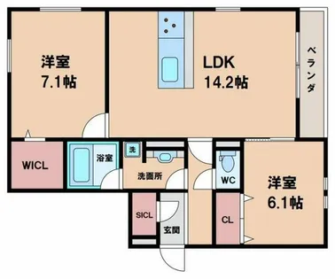 Vievle阿倍野播磨町【2階】の間取り