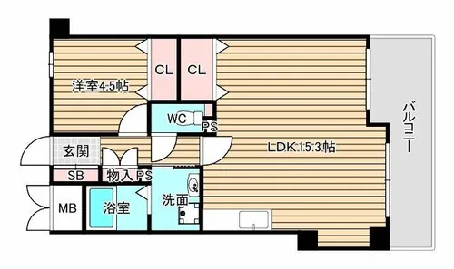大拓ハイツ18【6階】の間取り