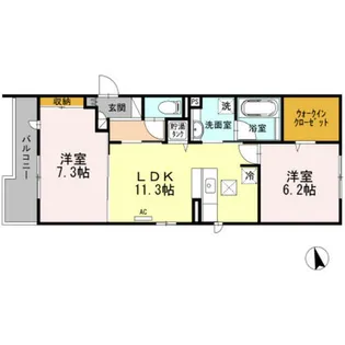 アプローズ・ドムス【1階】の間取り