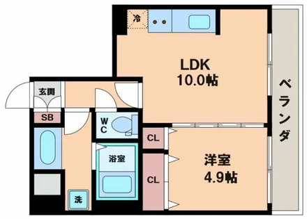 帝塚山クレバービルⅡ【6階】の間取り