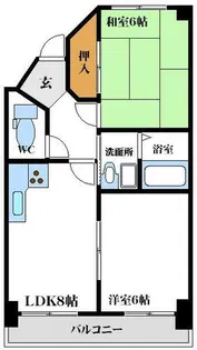 グランリッチ岡町【1階】の間取り