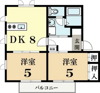 ウエストサイドタウンC棟【2階】の間取り