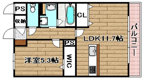 グランヴェール【202号室】の間取り