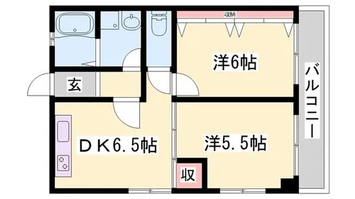 ハッピーコート田寺【402号室】の間取り