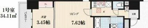 CAVANA本町【8階】の間取り