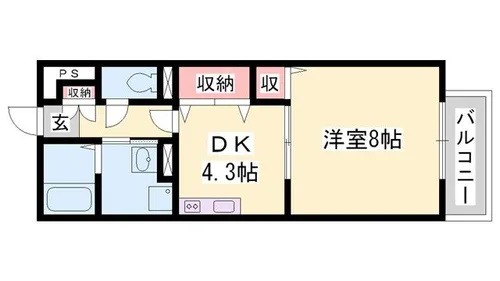 ウイング上郡B【201号室】の間取り