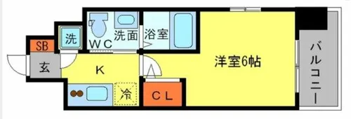 エスリード新梅田ノースポイント【4階】の間取り