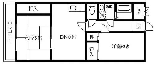 FORUM東向日【323号室】の間取り
