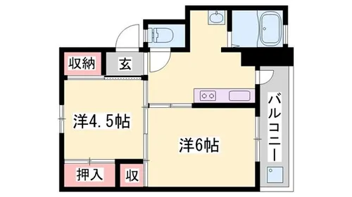 ビレッジハウス小坂【1-504号室】の間取り