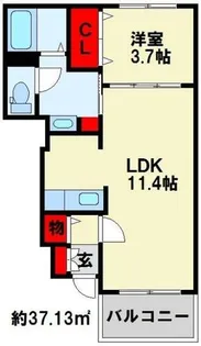 メリディオ葛原 A棟【1階】の間取り