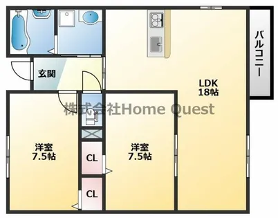 エトワールヴィル-R小阪本町レジデンス【A-1号室】の間取り