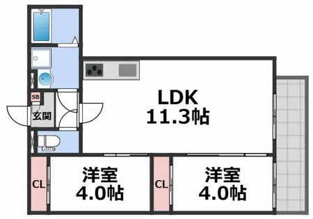 FeLiciare HANATEN(フェリシアーレハナテン)【1階】の間取り