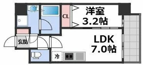 スプランディッド弁天町DUE【8階】の間取り