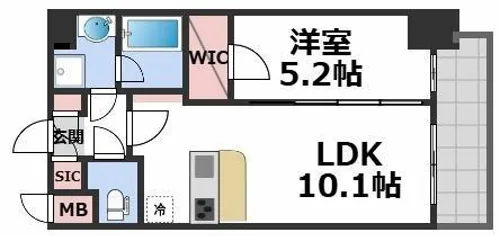 スプランディッド弁天町DUE【9階】の間取り