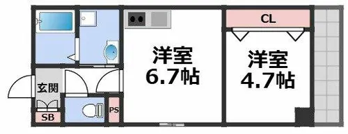 GARDENIA天王寺南【1階】の間取り