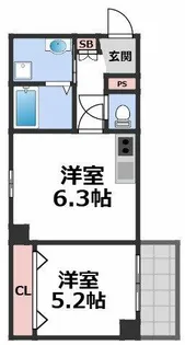 GARDENIA天王寺南【4階】の間取り